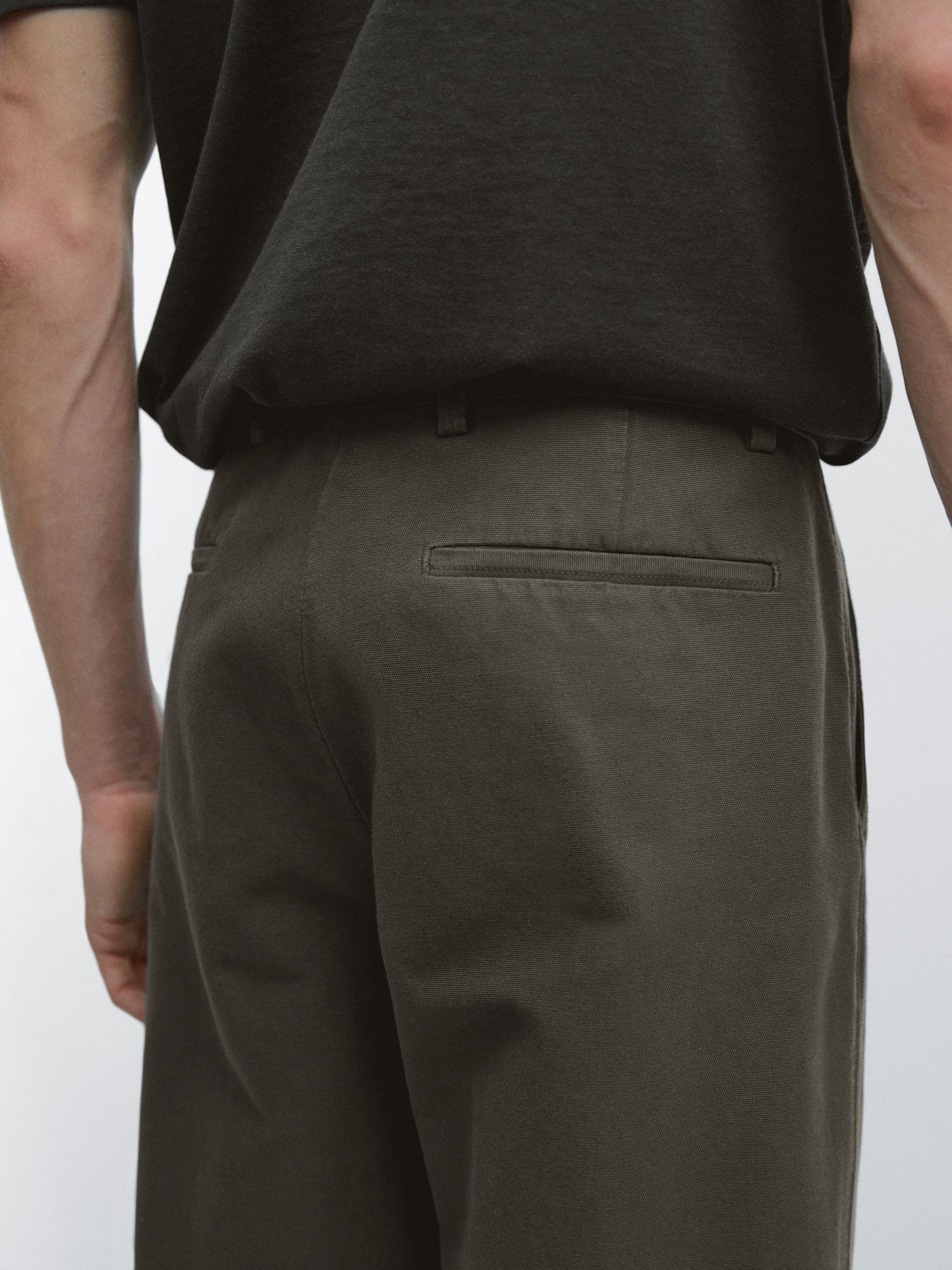 Tapered fit cotton pants